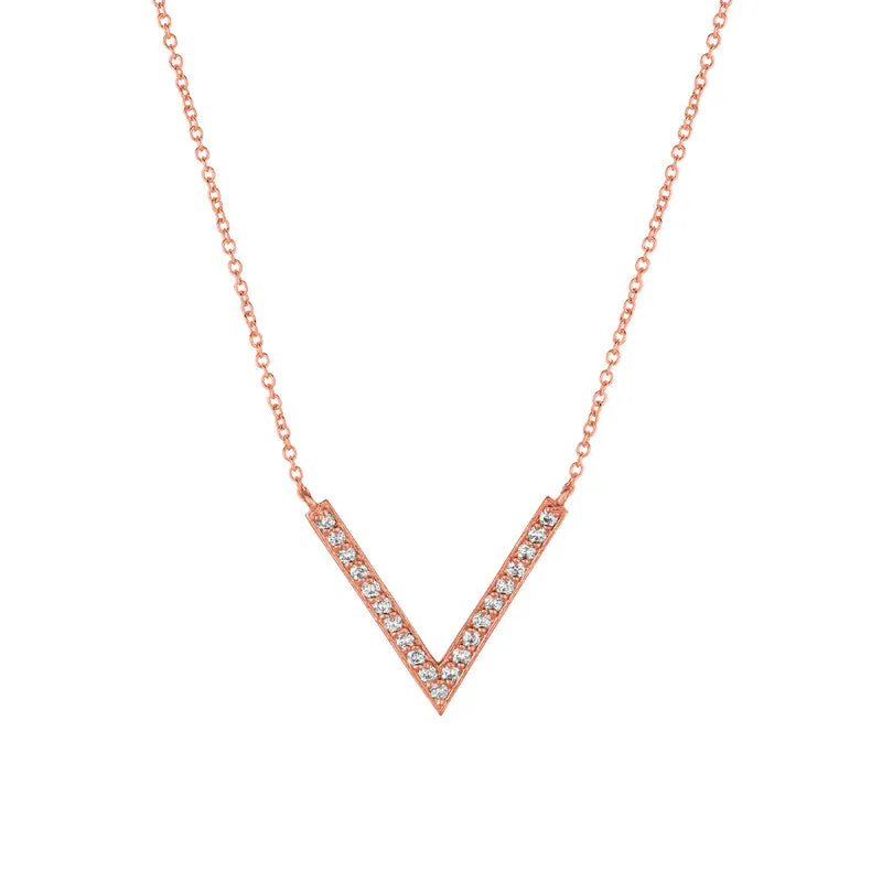 DIAMOND V NECKLACE 14K GOLD (0.4 CTW)