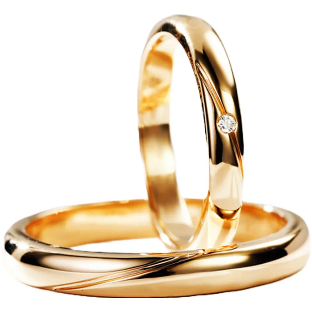 Diamond Wedding Matching Couple Rings