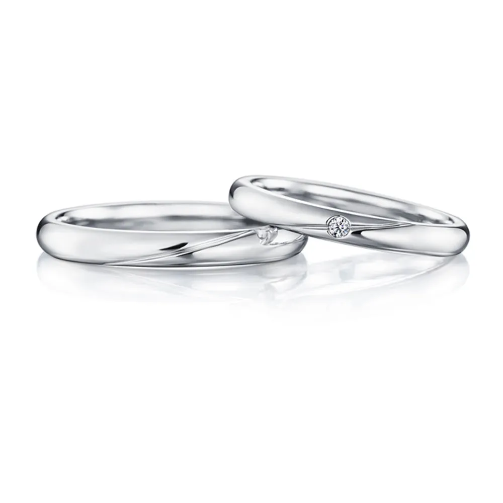 Diamond Wedding Matching Couple Rings