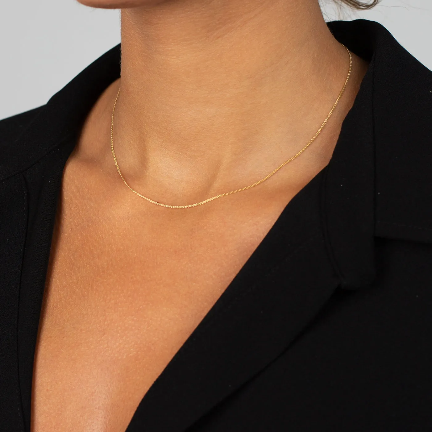 Double Cable Link Chain Necklace 14K