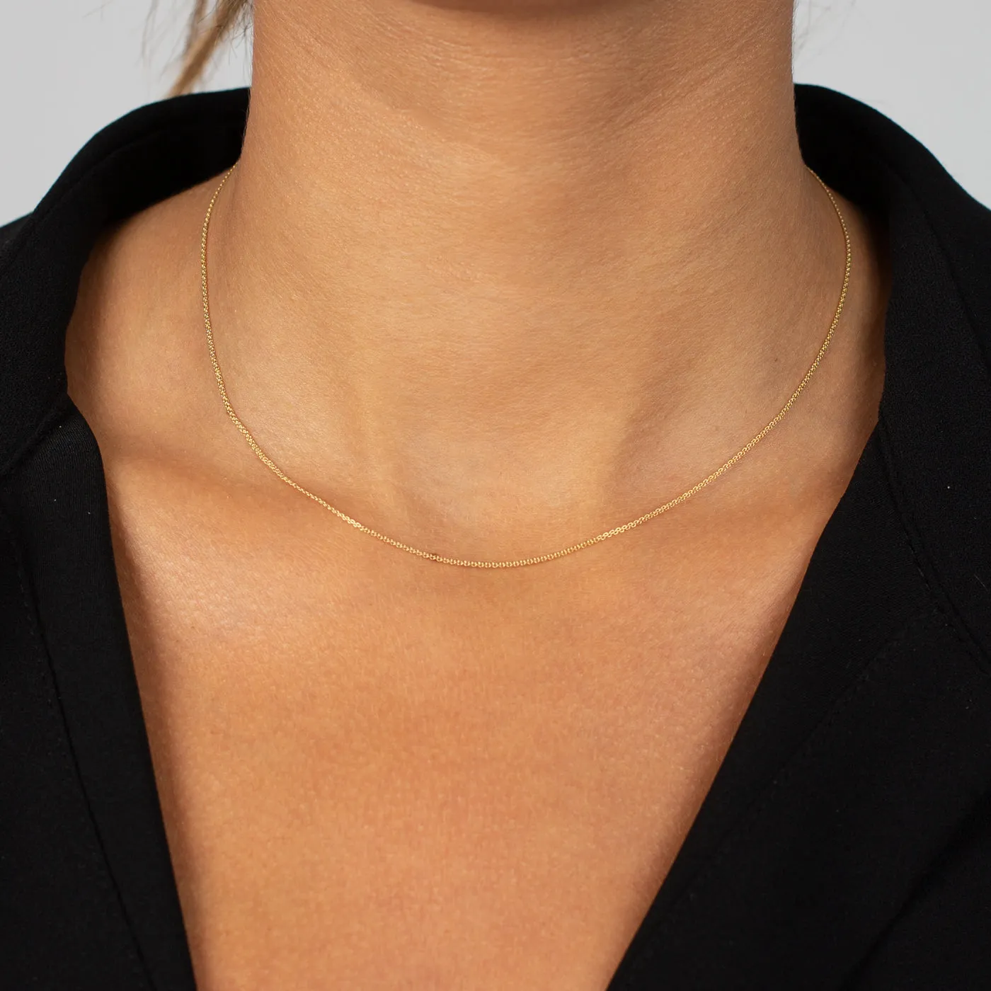 Double Cable Link Chain Necklace 14K