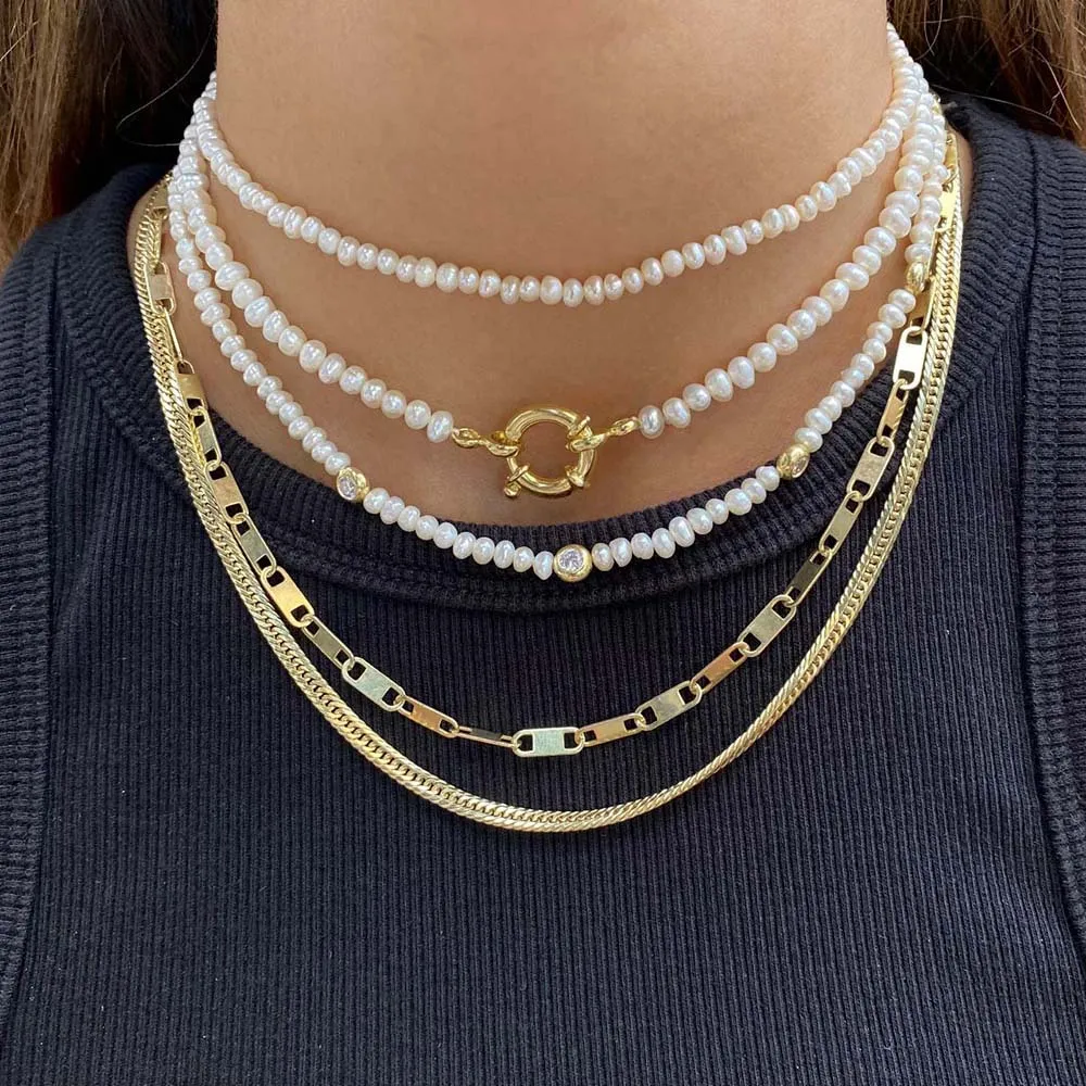 Double Curb Chain Link Necklace