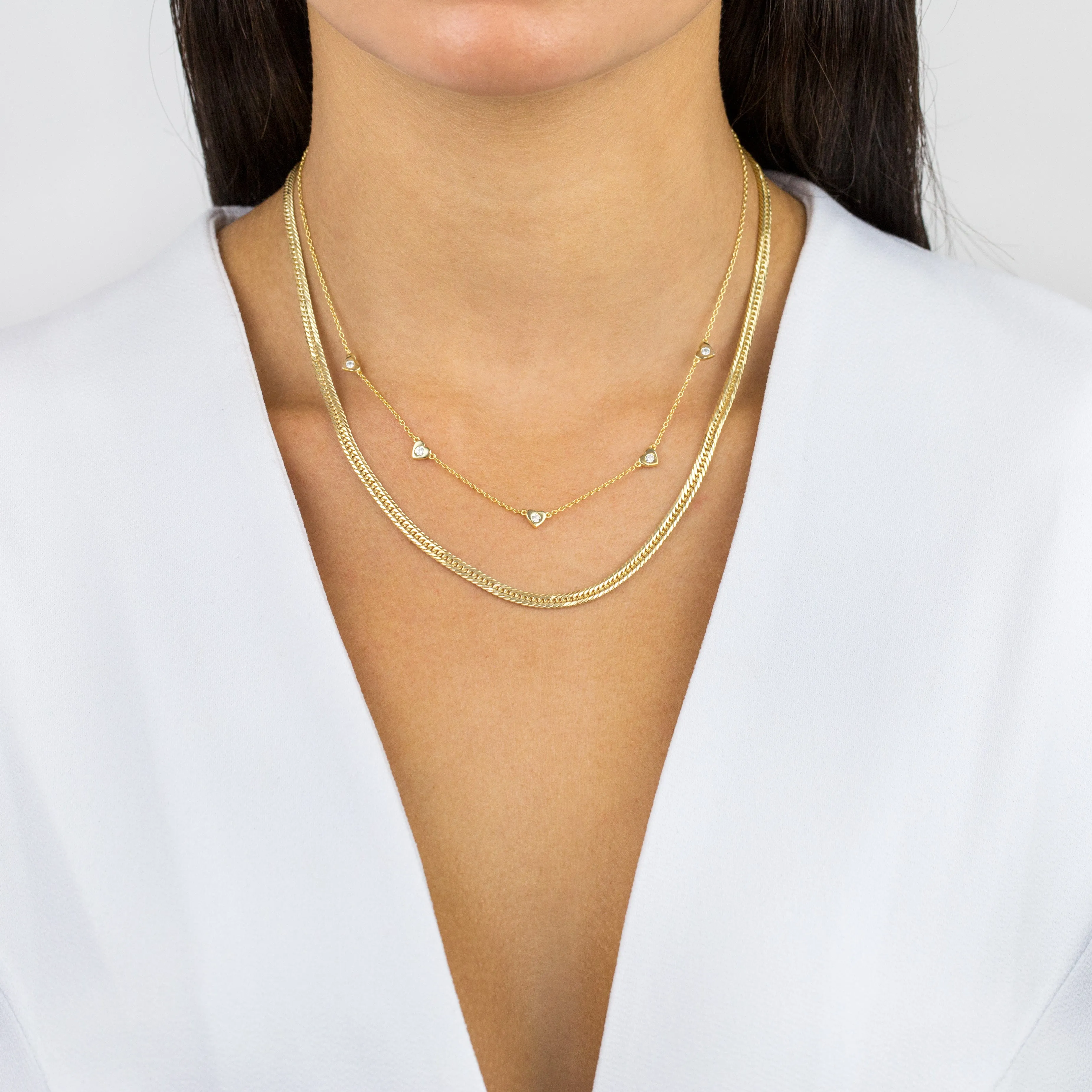 Double Curb Chain Link Necklace