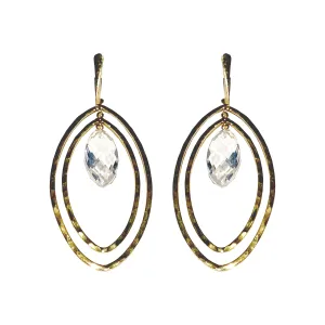 Double Together White Topaz with Bone Top Earrings
