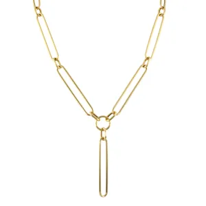 Doves "Y" Paper Clip Necklace