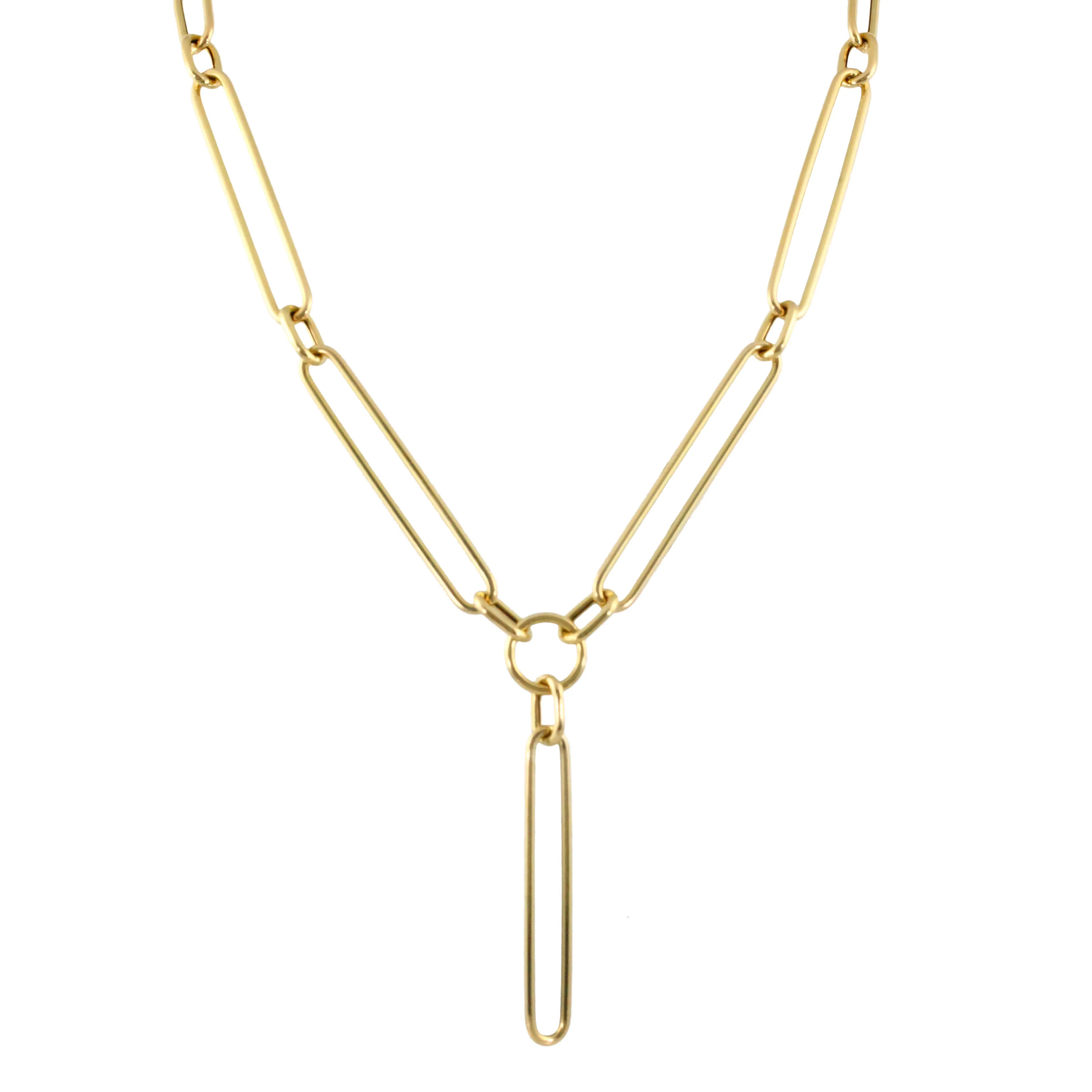 Doves "Y" Paper Clip Necklace