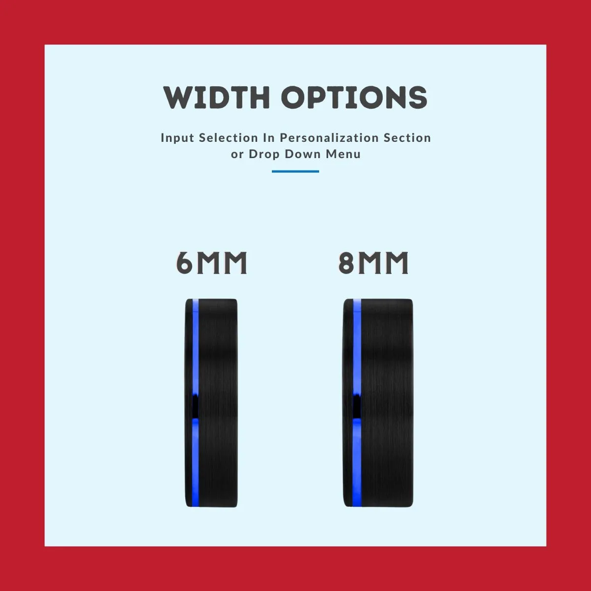 DRIFTER | Gold Ring, Black Tungsten Ring, Blue Offset Groove, Flat