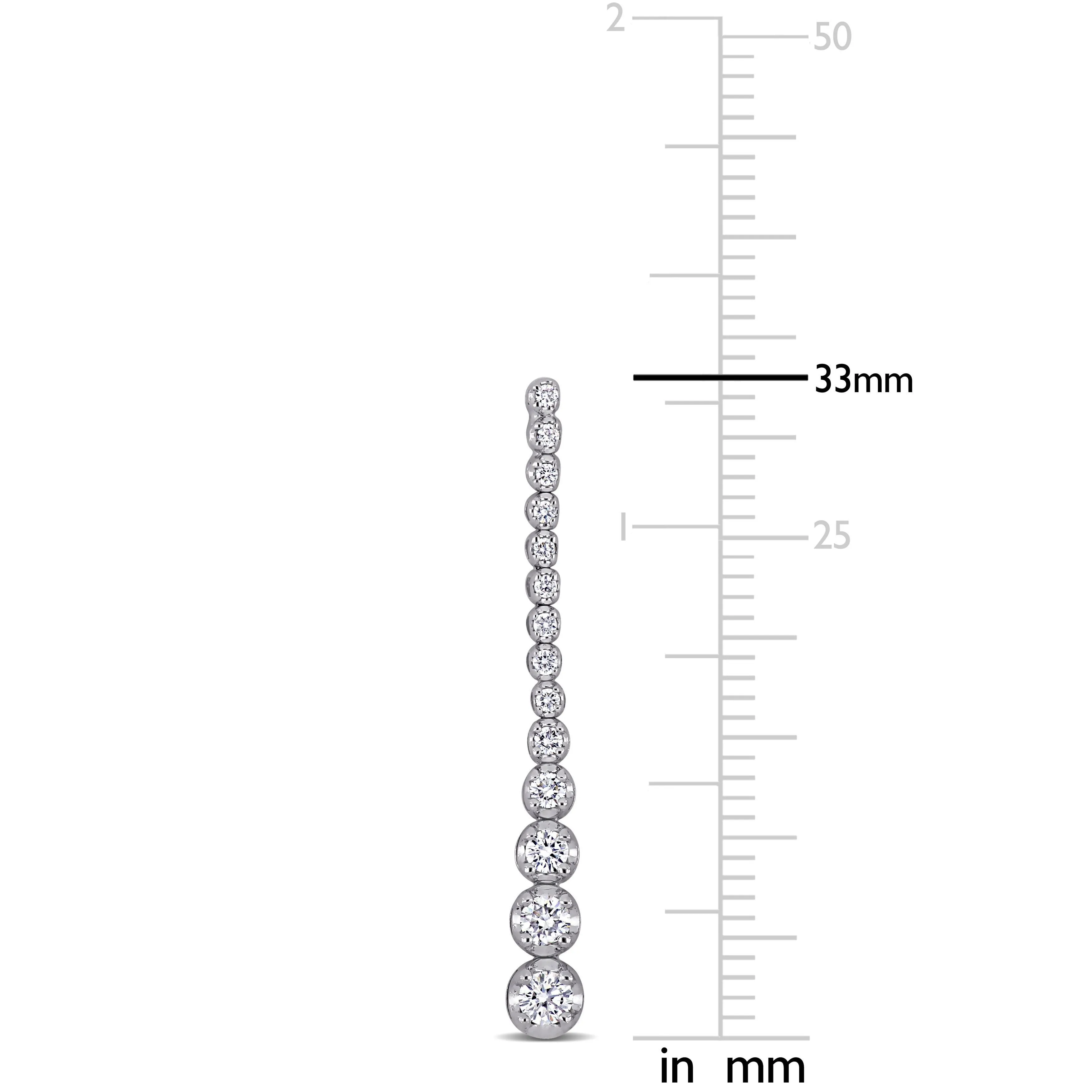 Drop Diamond Earrings 18K White Gold