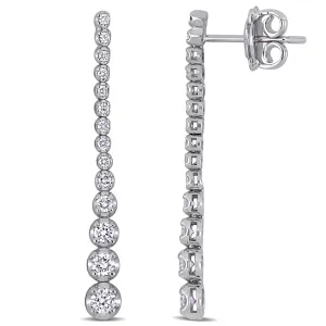 Drop Diamond Earrings 18K White Gold