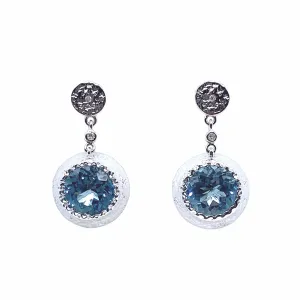 Dune Sterling Silver Blue Topaz Drop Earrings