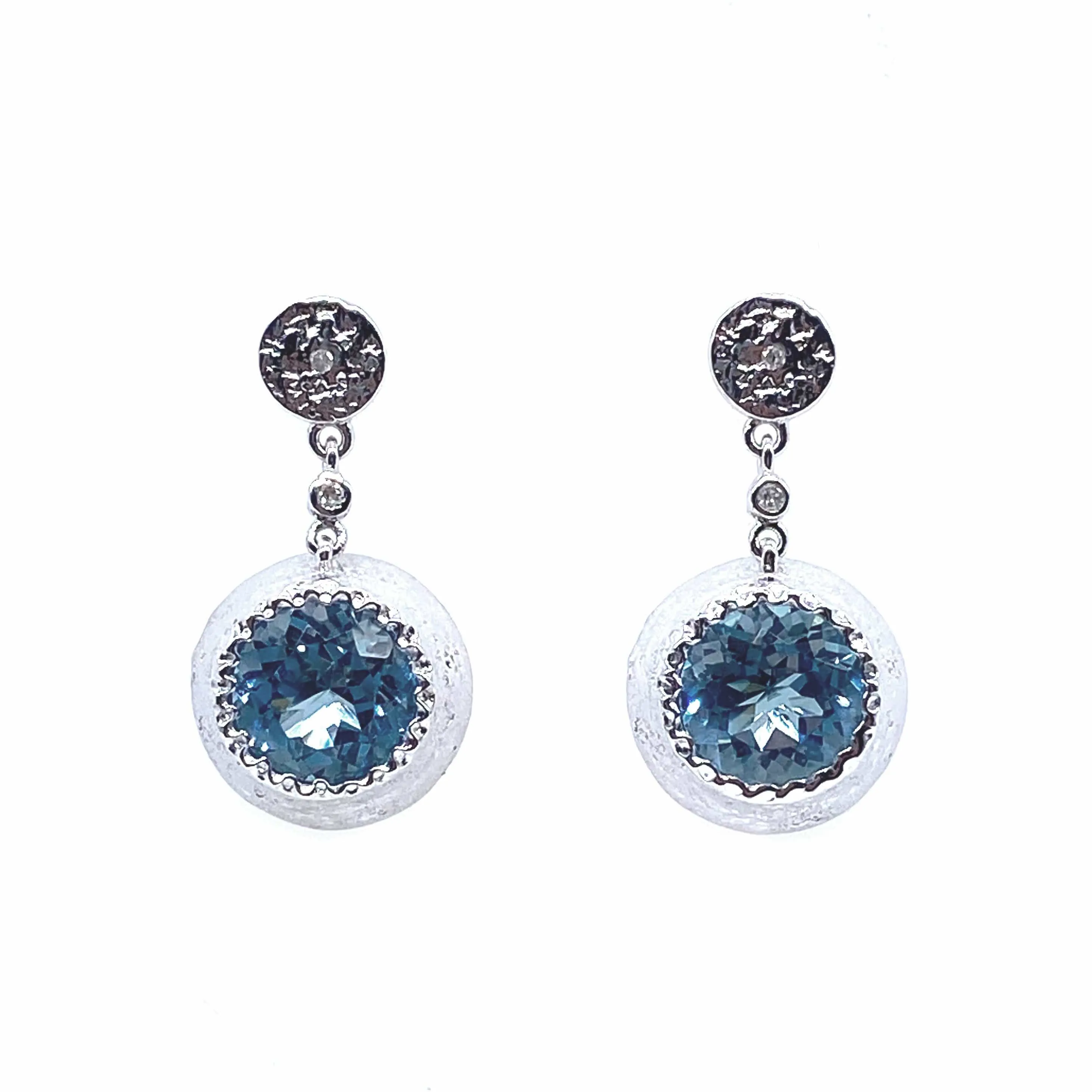 Dune Sterling Silver Blue Topaz Drop Earrings