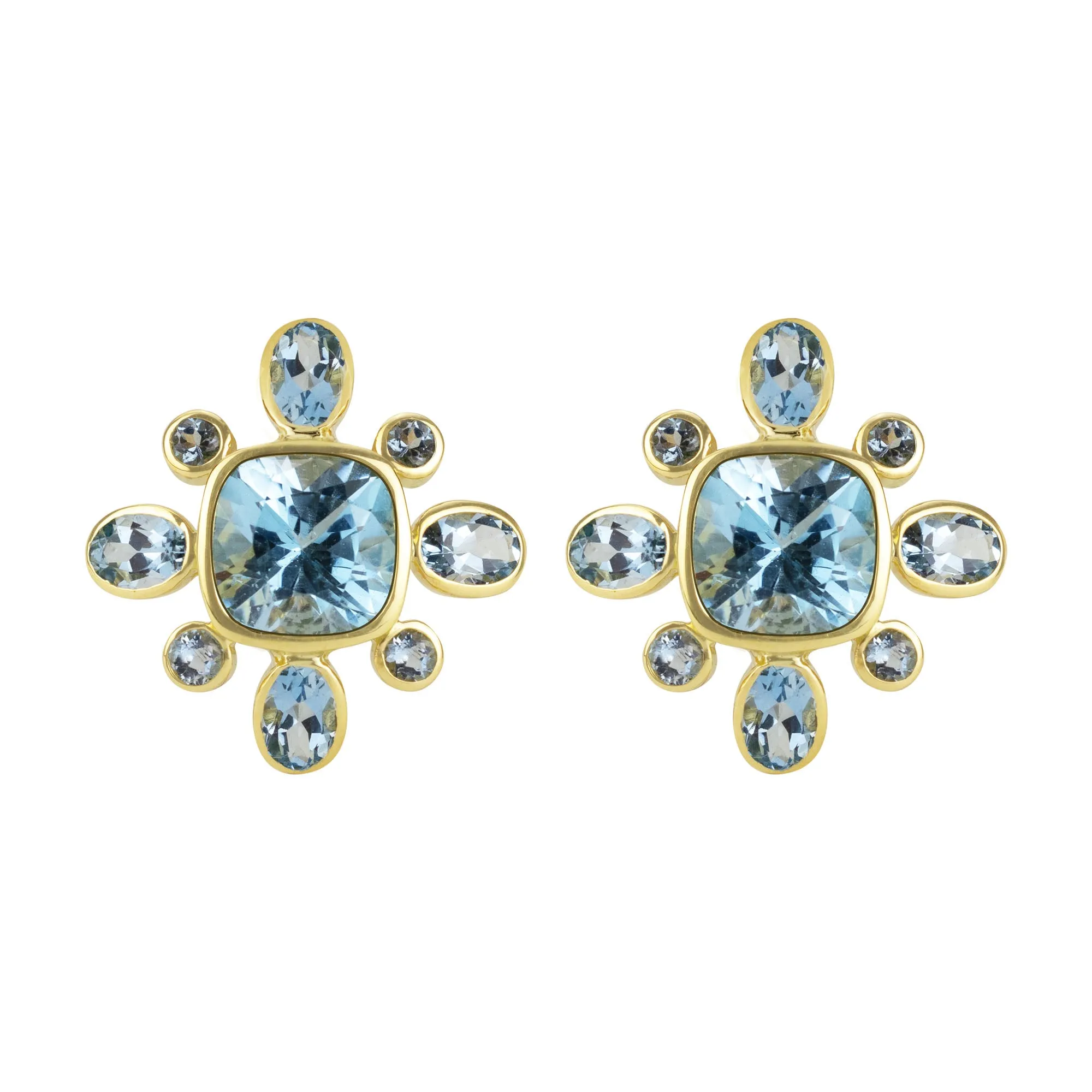Earrings- Blue Topaz And Aquamarine (1820F)
