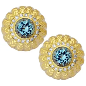 Earrings- Blue Topaz And Diamond (1367H)