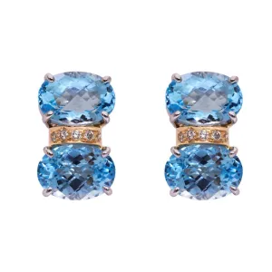 Earrings- Blue Topaz and Diamond  (38CM)