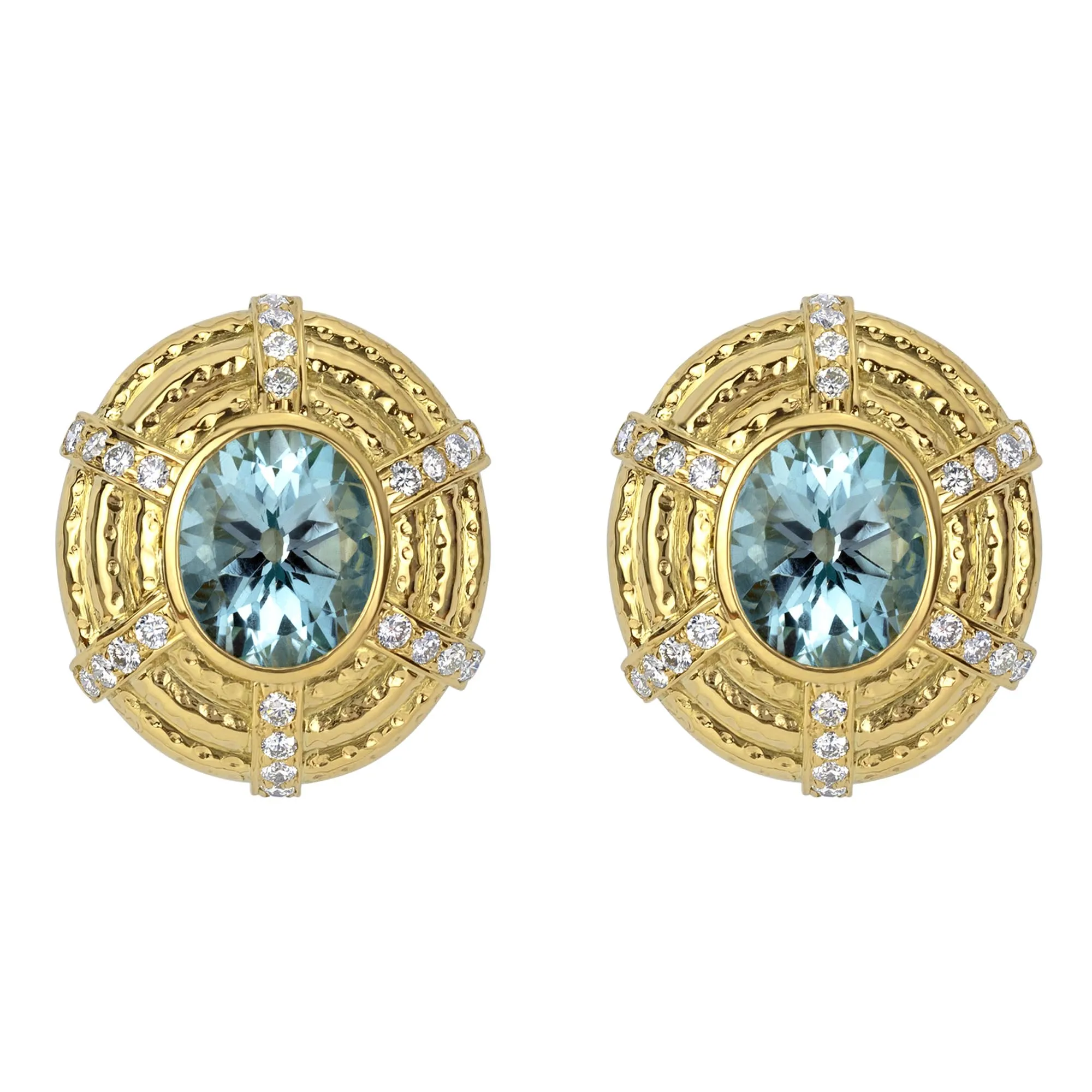 Earrings- Blue Topaz And Diamond