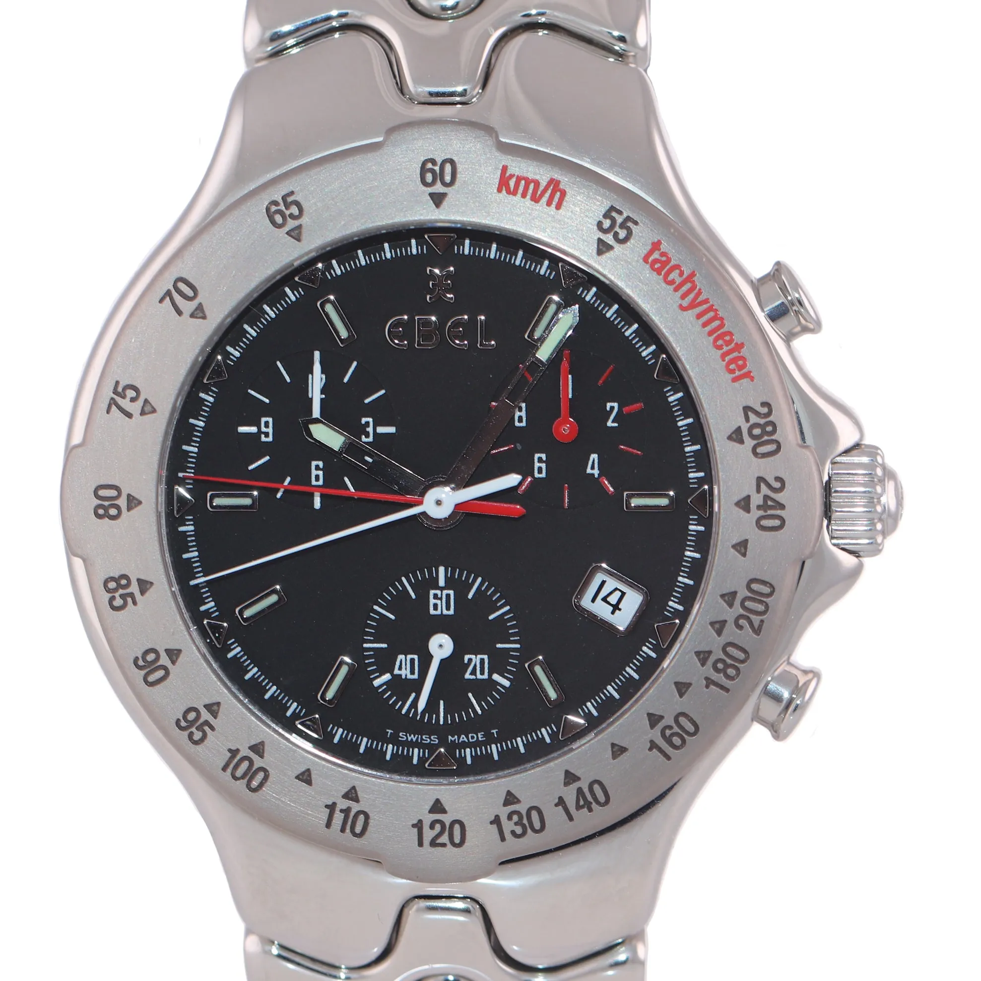 Ebel Sportwave Quartz Date Chronograph 9251642 Stainless Steel 40mm Watch