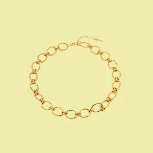 Elegant Gold-Tone Link Necklace: Timeless Sophistication