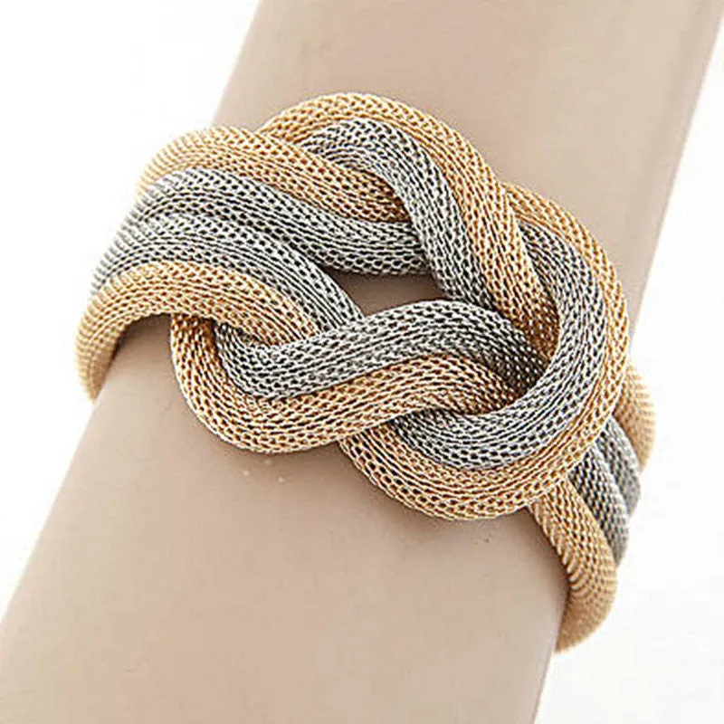 Elegant Lady Woman Punk Chain Braided Rope Multilayer Bracelet for Women Chain Pulseras NW