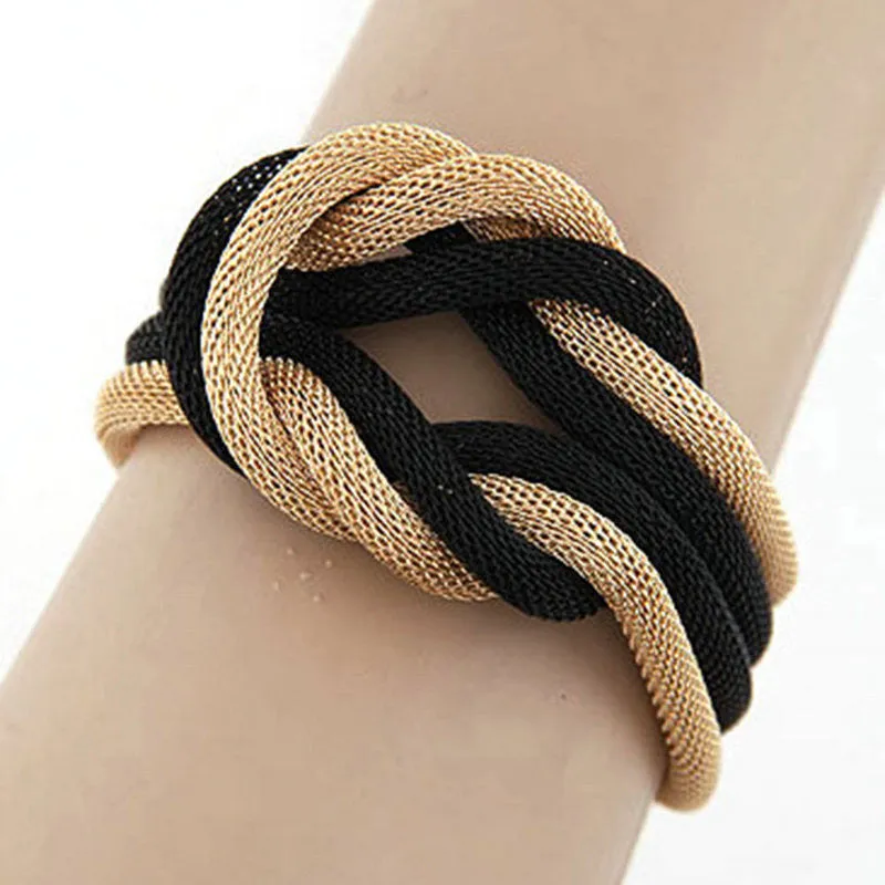 Elegant Lady Woman Punk Chain Braided Rope Multilayer Bracelet for Women Chain Pulseras NW