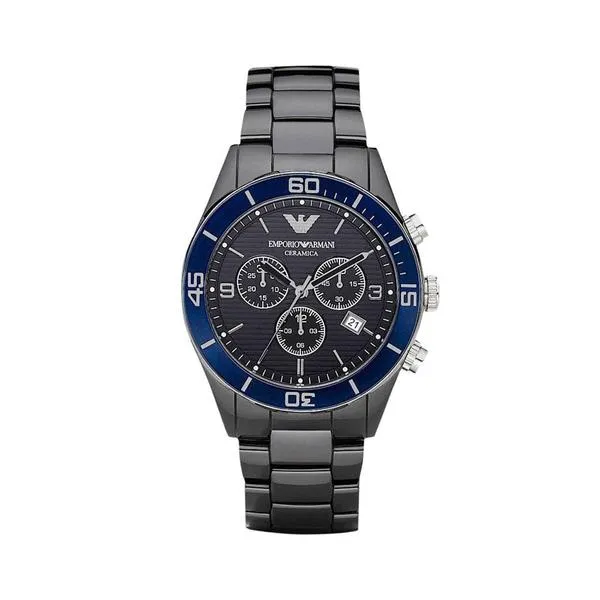 Emporio Armani Black Ceramic Strap Black Dial Quartz Watch For Gents - AR1429