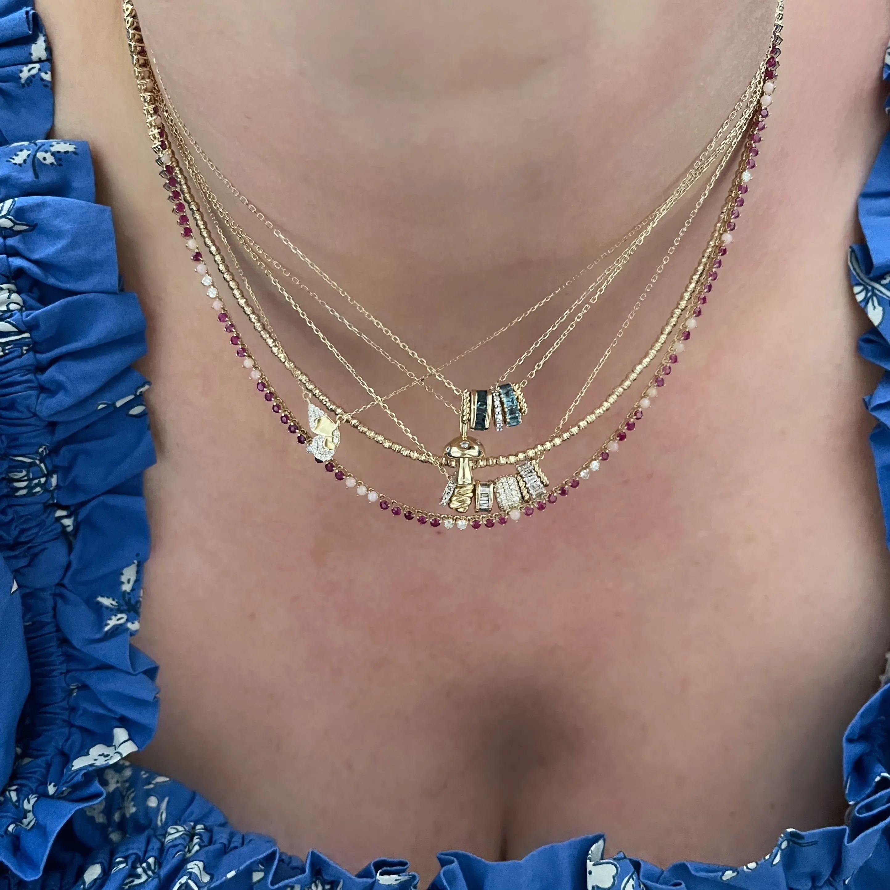Enchanted Diamond Mushroom Necklace