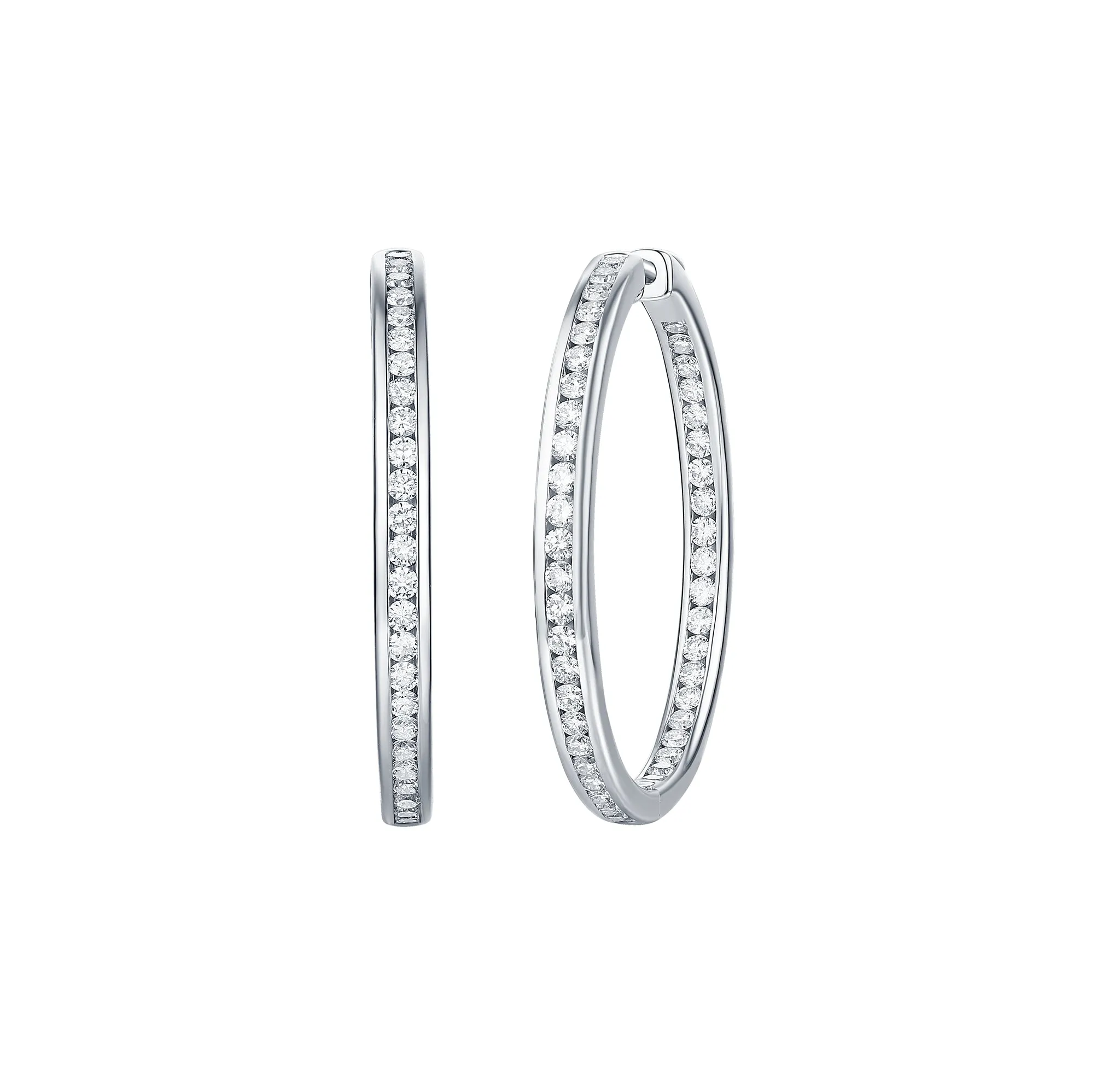 Essentials 3ct Channel Inside-out Diamond Hoops <br> E-00107WHT
