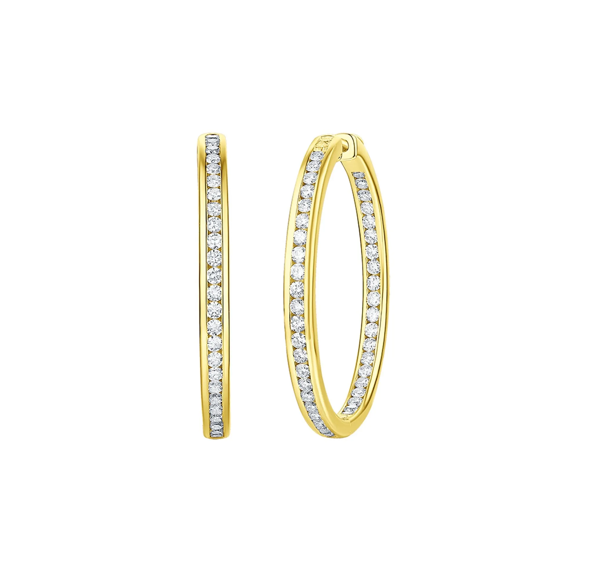 Essentials 3ct Channel Inside-out Diamond Hoops <br> E-00107WHT