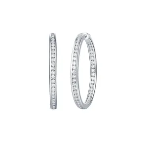 Essentials 3ct Channel Inside-out Diamond Hoops <br> E-00107WHT