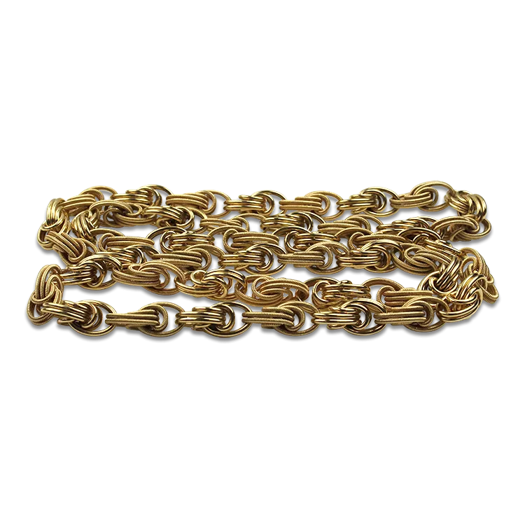 Estate 14k Yellow Gold Heavy Fancy Link 30" Chain