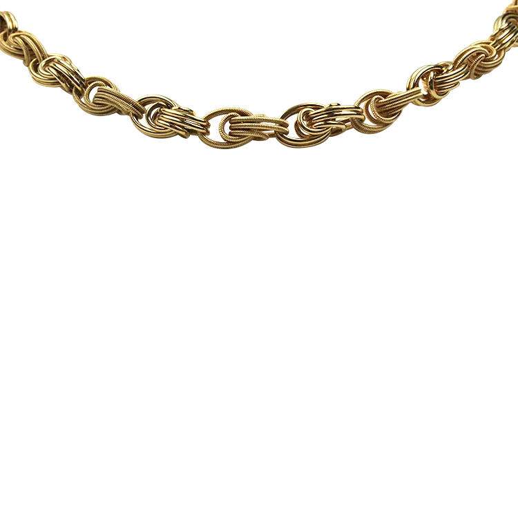 Estate 14k Yellow Gold Heavy Fancy Link 30" Chain