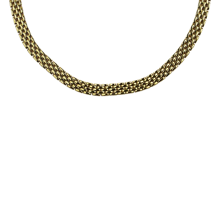 Estate 18k Yellow Gold Panther Link 16" Chain Necklace
