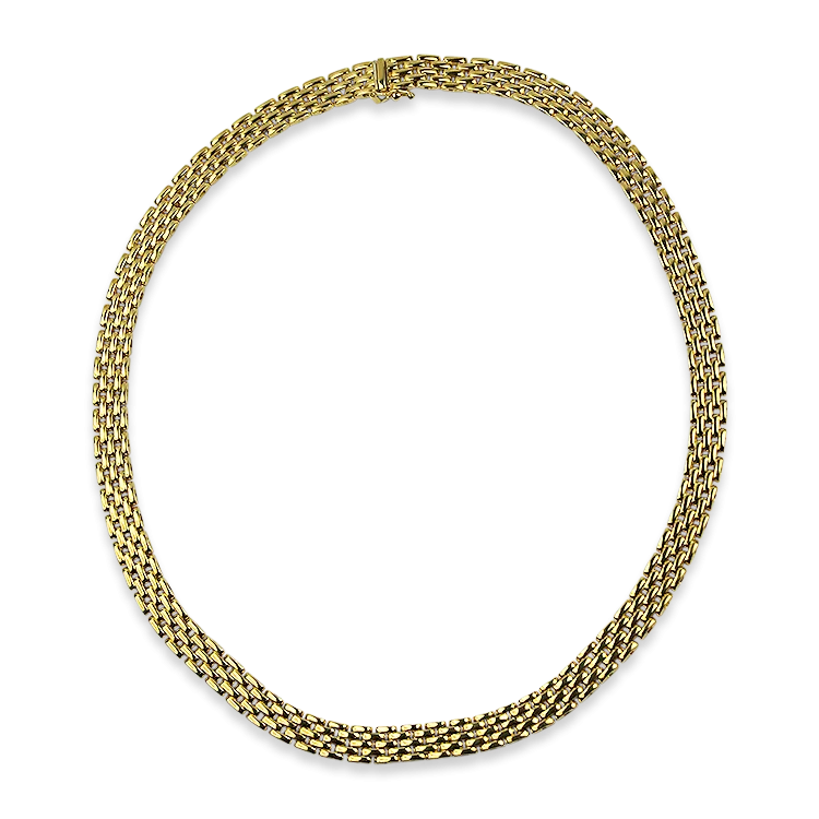 Estate 18k Yellow Gold Panther Link 16" Chain Necklace
