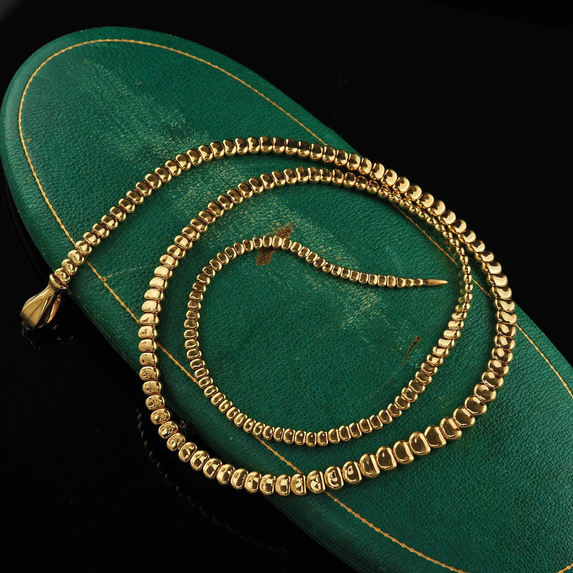 Estate Tiffany and Co Elsa Peretti 18K Yellow Gold Snake Necklace - 27.5 inches