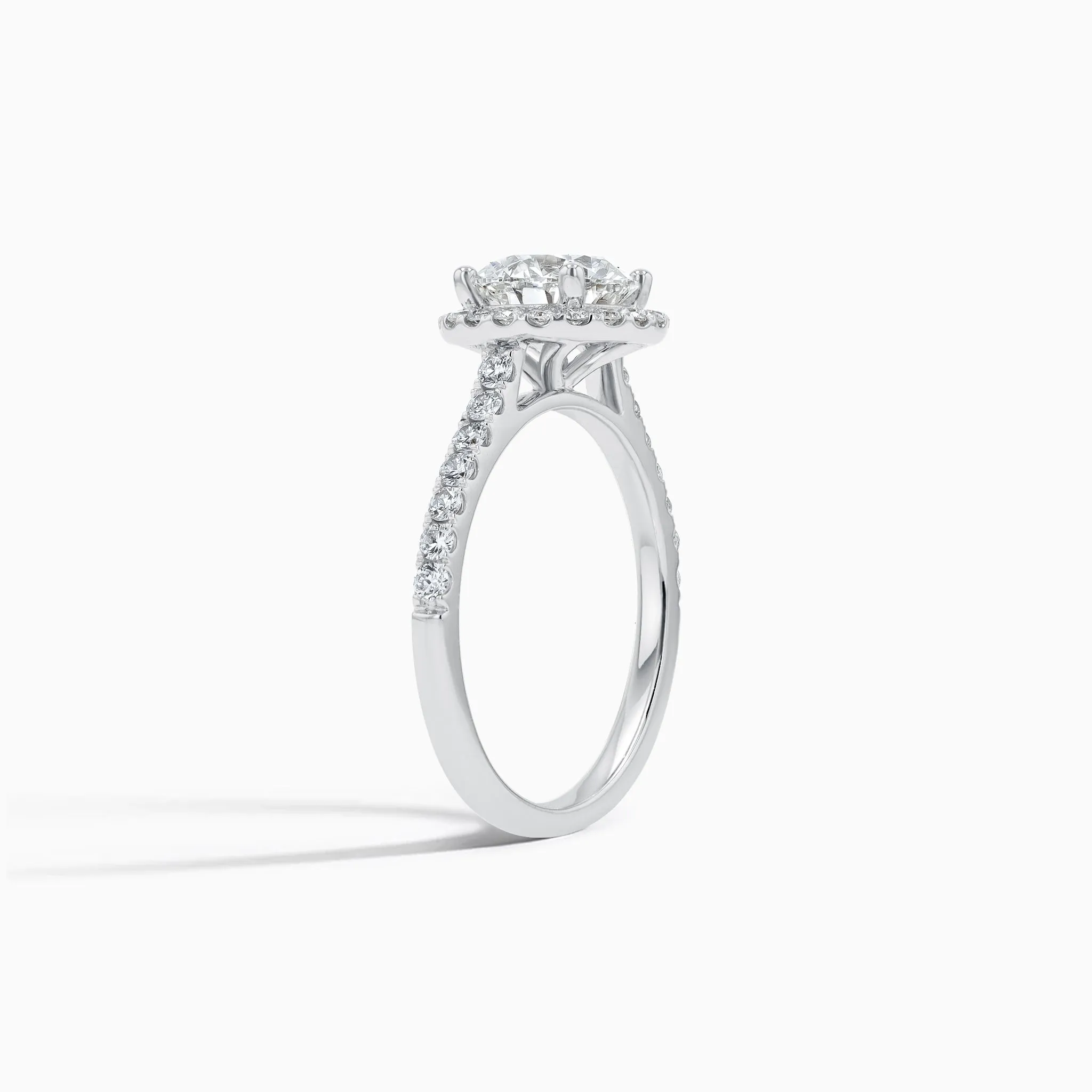 Eternity Halo Diamond 1 ct. Engagement Ring in 18K White Gold