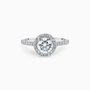 Eternity Halo Diamond 1 ct. Engagement Ring in 18K White Gold