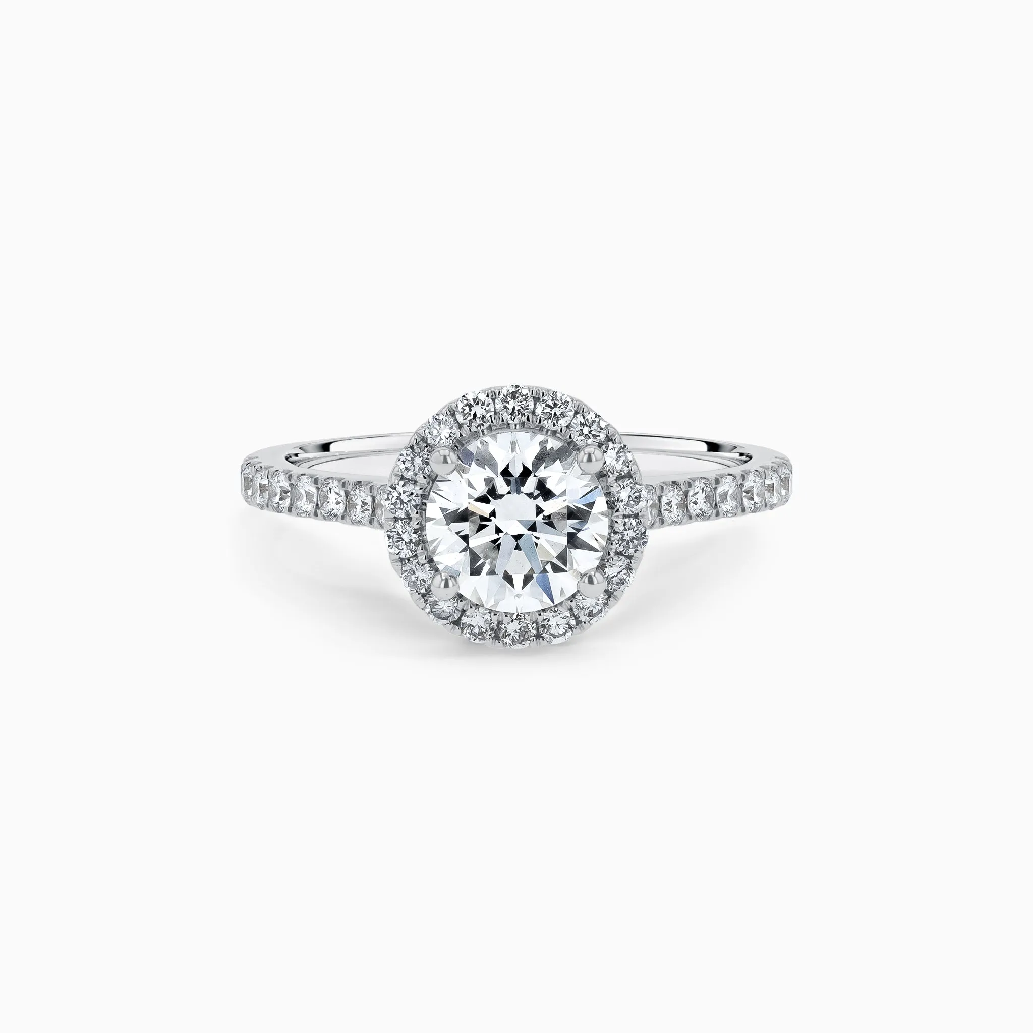 Eternity Halo Diamond 1 ct. Engagement Ring in 18K White Gold