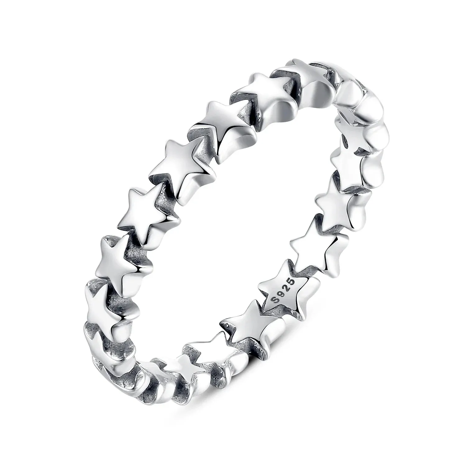 European 925 Sterling Silver Simple Rings For Women Wedding Engagement Heart Rings With Zircon