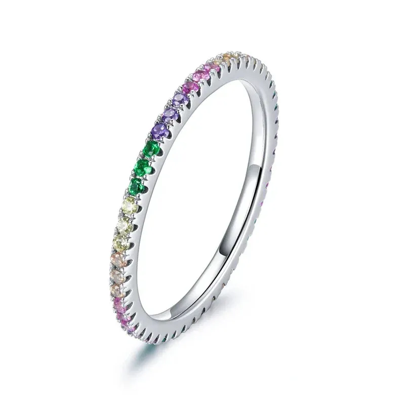 European 925 Sterling Silver Simple Rings For Women Wedding Engagement Heart Rings With Zircon