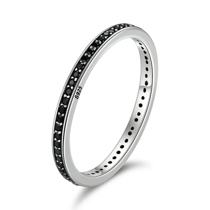 European 925 Sterling Silver Simple Rings For Women Wedding Engagement Heart Rings With Zircon