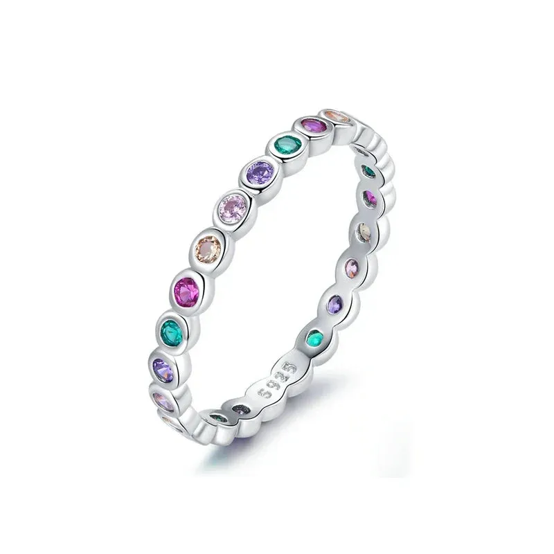 European 925 Sterling Silver Simple Rings For Women Wedding Engagement Heart Rings With Zircon