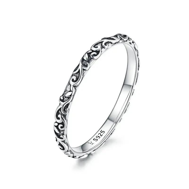 European 925 Sterling Silver Simple Rings For Women Wedding Engagement Heart Rings With Zircon