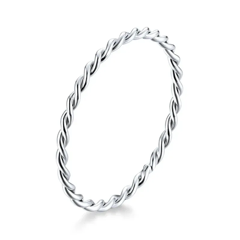 European 925 Sterling Silver Simple Rings For Women Wedding Engagement Heart Rings With Zircon