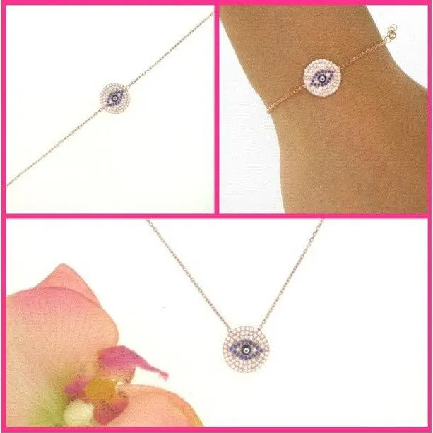 Evil Eye Disc Bracelet