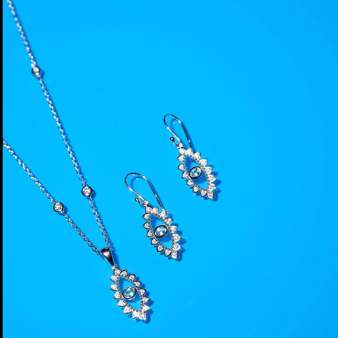 Evil Eye Topaz Earrings