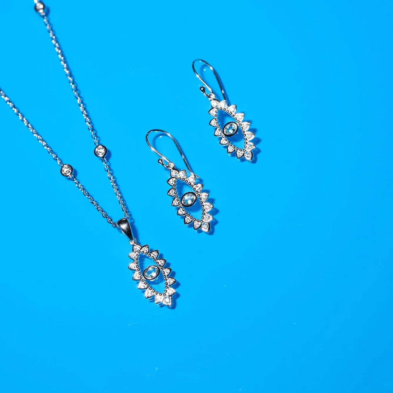 Evil Eye Topaz Earrings