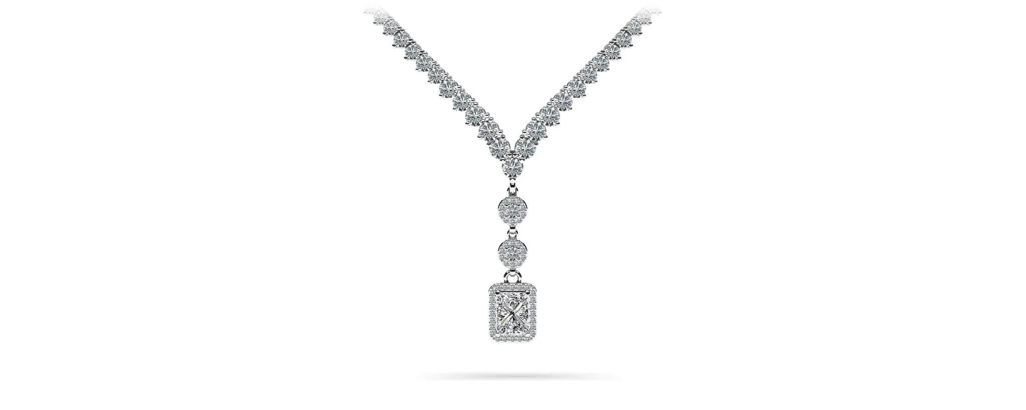 Extravagant Diamond Pendant 3 Prong V Diamond Necklace with 12.22 ct.(finished)