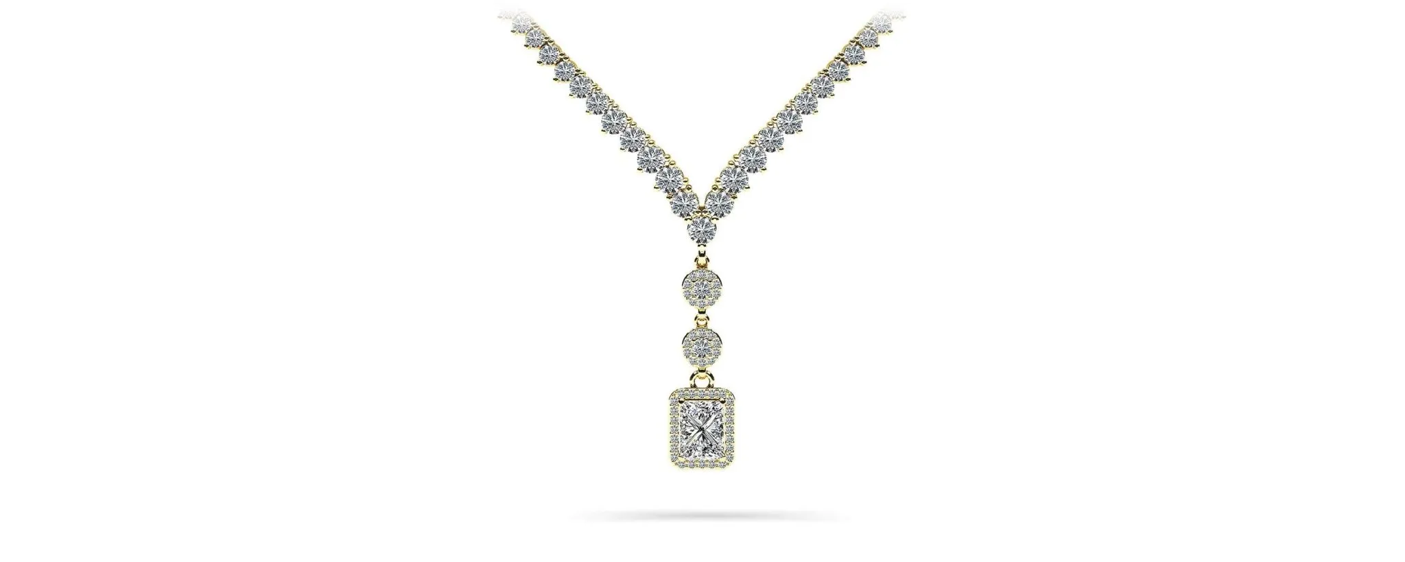 Extravagant Diamond Pendant 3 Prong V Diamond Necklace with 12.22 ct.(finished)