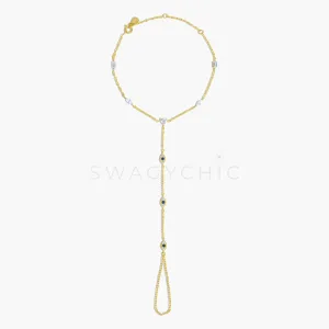 Eye Multi-Stone Hand Chain Bracelet