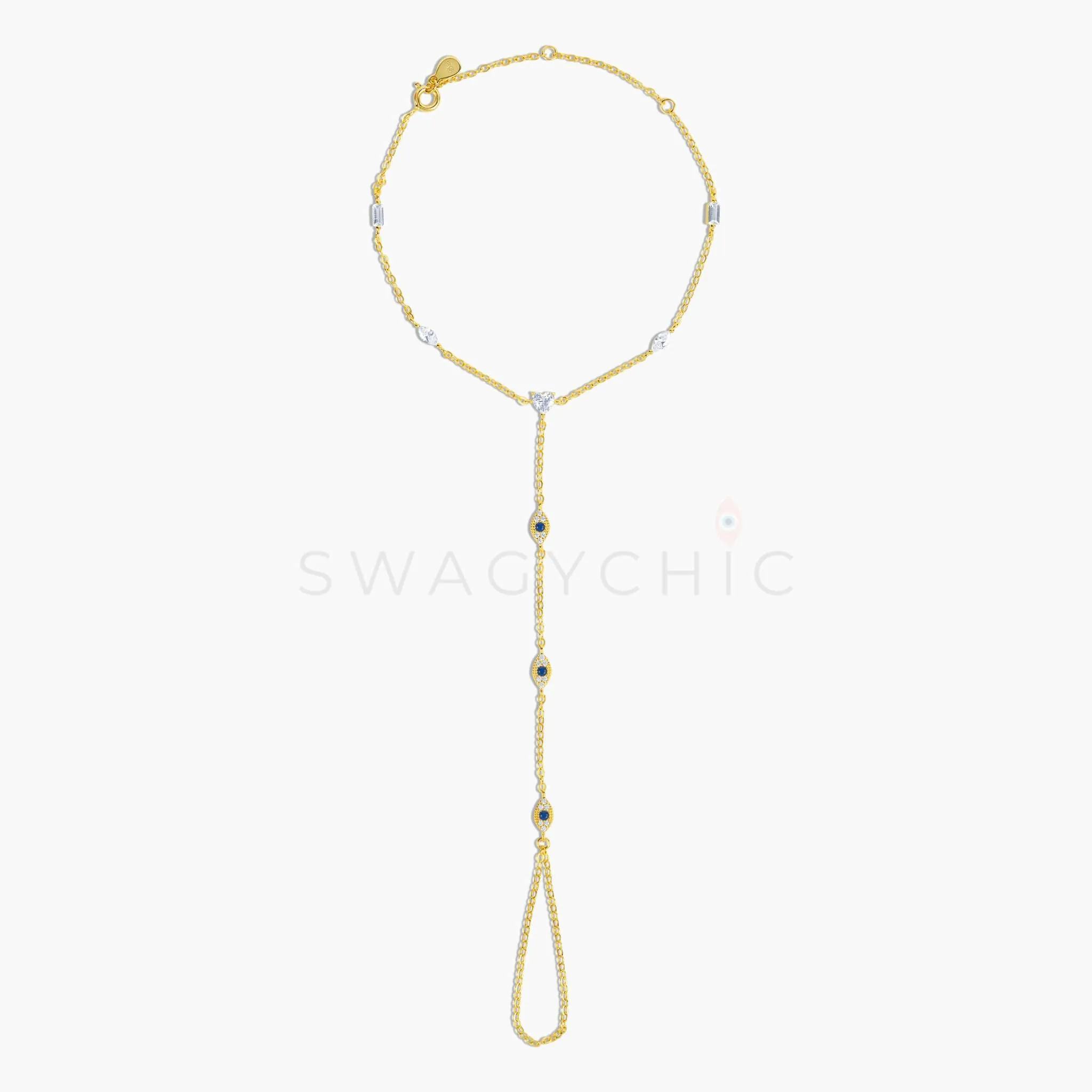 Eye Multi-Stone Hand Chain Bracelet