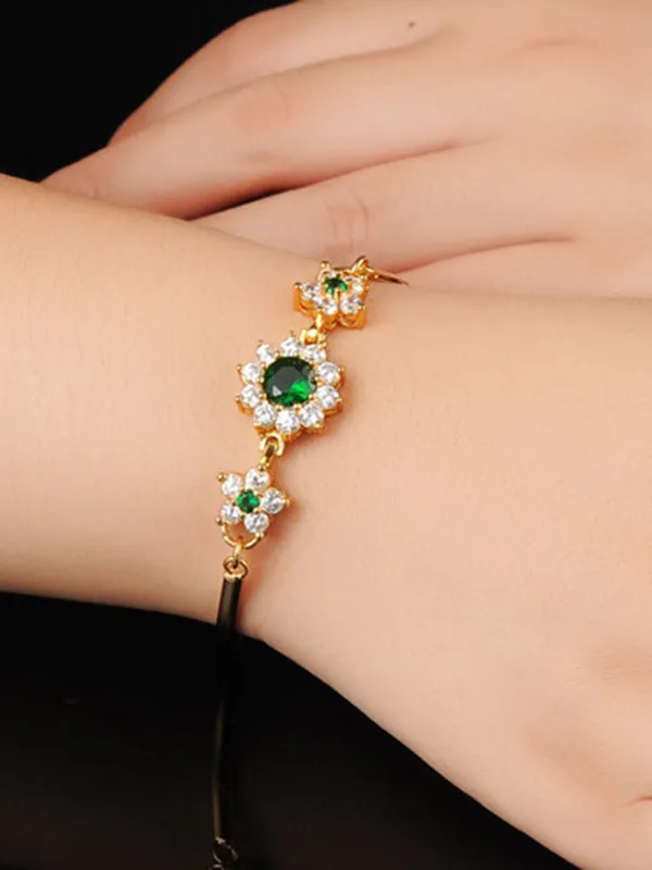 Fashion Crystal Diamond Chain Roman Shiny Zircon Bracelet